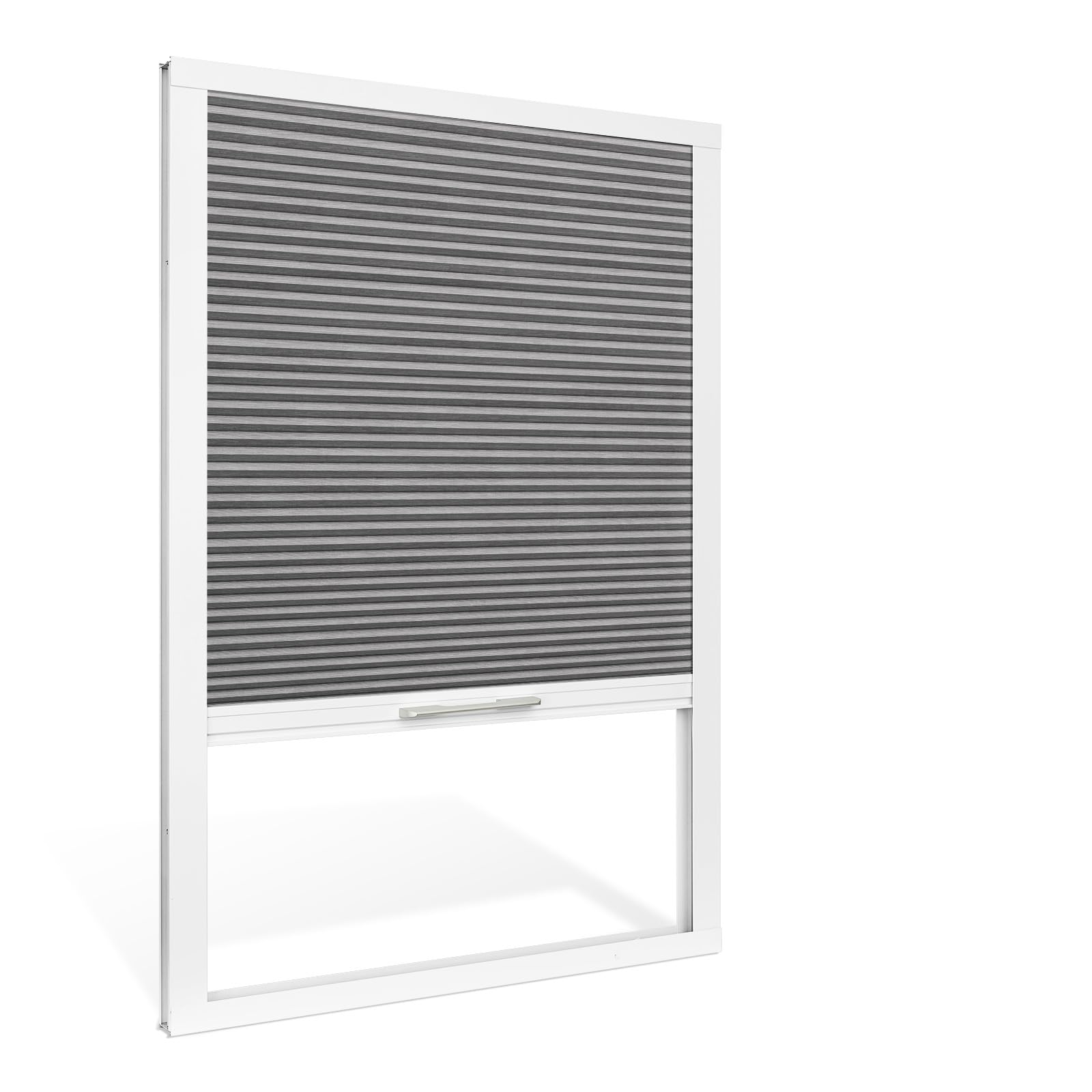 Moonice Skylight blinds Waterproof Fabric Cordless Roof Honeycomb Window Blinds Blackout Cellular Pleated Shades for Roof Inclined Plane Room Windows Custom Size,Grey