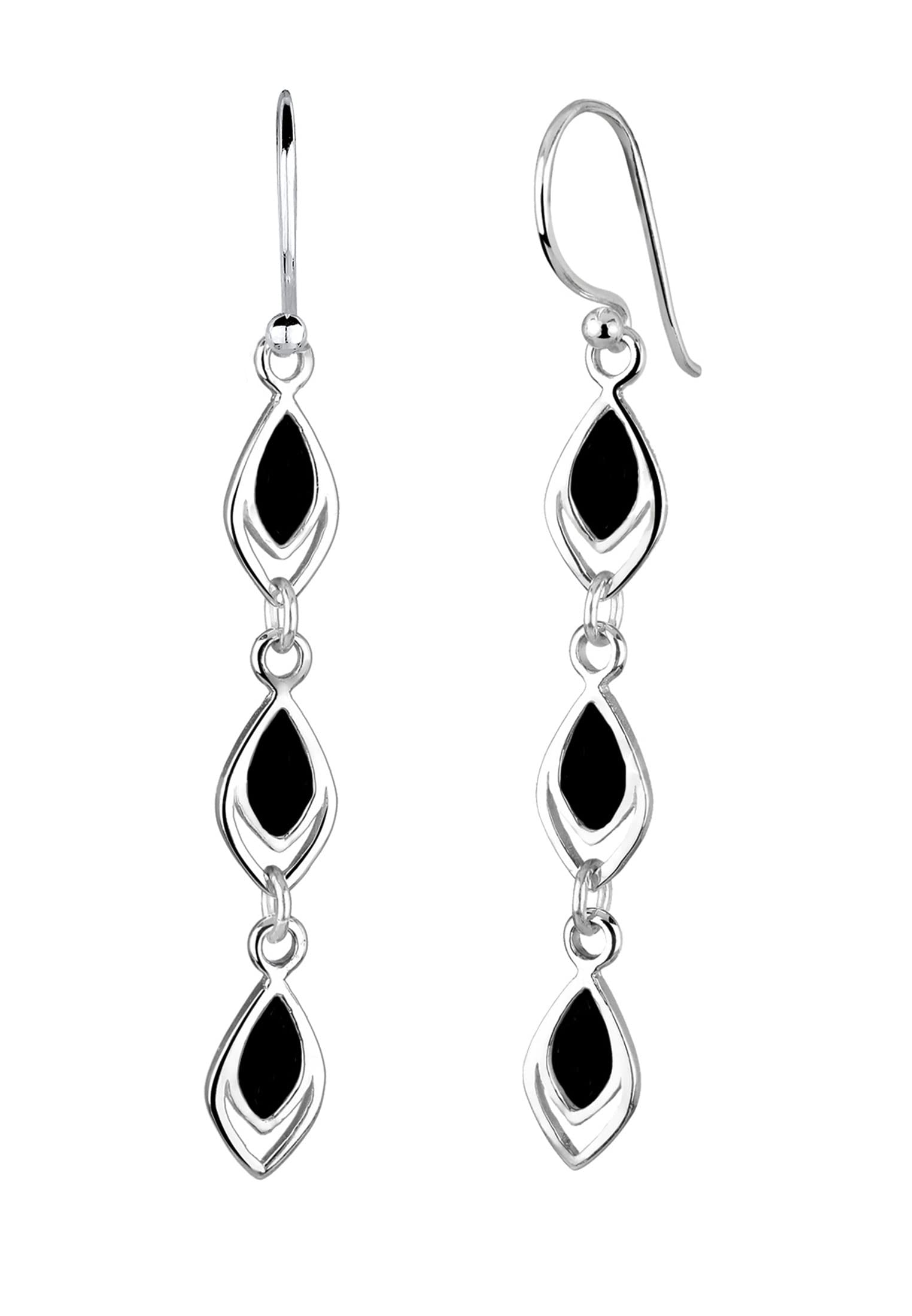 Elli Pendientes Mujer Pluma Recortada Elegante con Esmalte en Plata de Ley 925