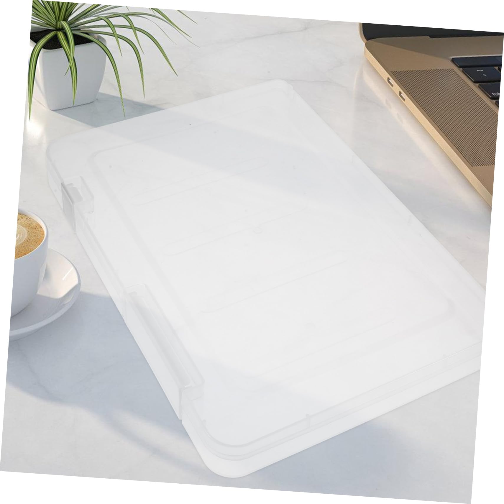Caja de Almacenamiento de Archivos A4, 4 Unidades, PP Color Claro
