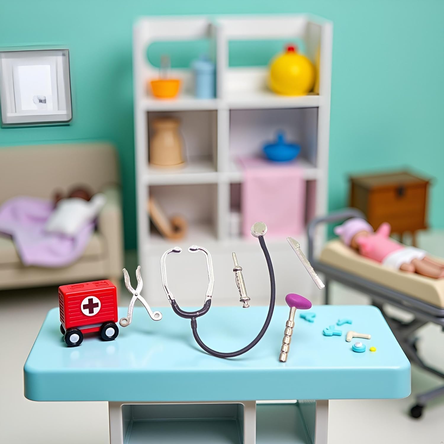 5Pcs Dollhouse Mini Stethoscope Care Tools Dollhouse Dolls Miniature Garden Kit - Image 3