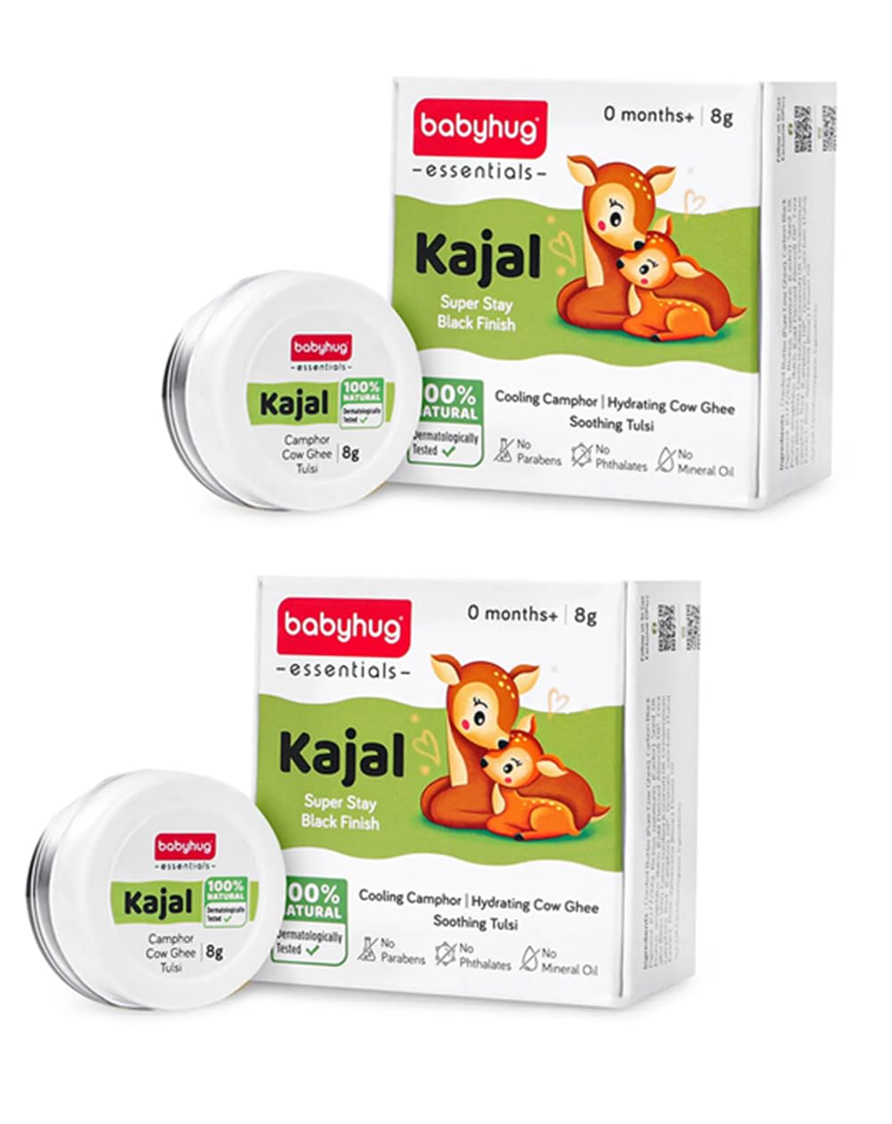 Babyhug Natural Kajal, 8g, Pack of 2, Super Stay Black Finish with Camphor, Cow Ghee and Tulsi-image-11
