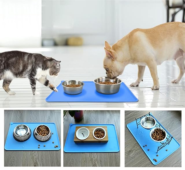 Foto 6 de 6 de Emwel Tapete de Comida para Perros, Cuenco de Silicona, Antideslizante para Gatos y alimentación