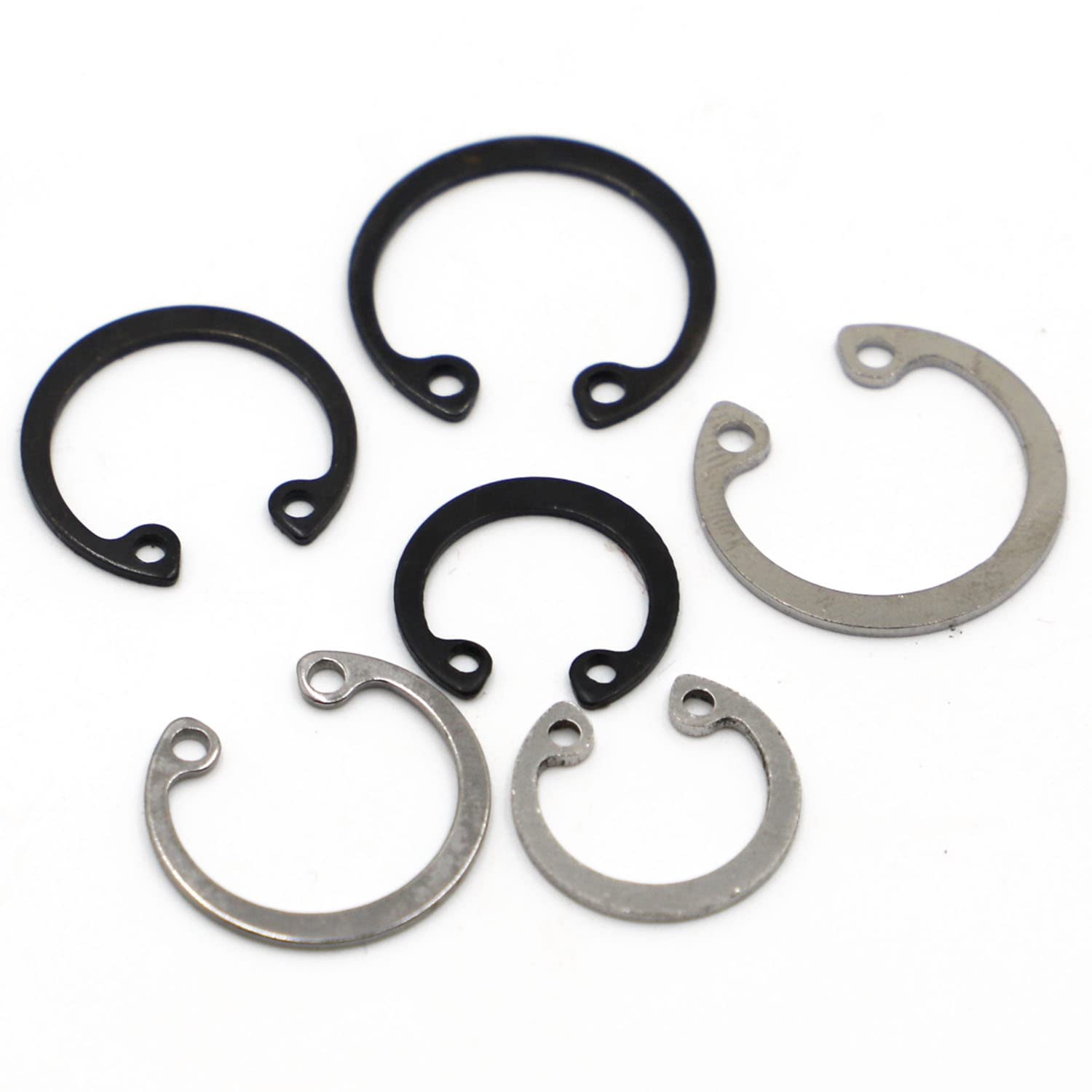 Clip Rings,retaining Rings,GB893 M8-M30 C Type Internal Circlip Retaining Rings for Hole Black 65 Manganese Steel Circlip Snap Rings-M12 10pcs,Carbon Steel(304 Stainless Steel) (304 Stainless Steel)