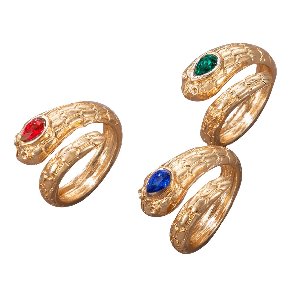 Jewels Galaxy Jewellery For Women Gold Plated Multicolor Snake inspired Stackable Rings Set of 3 (JG-PC-RNGI-989) (B0BLSTNMBR) Amazon Price History, Amazon Price Tracker