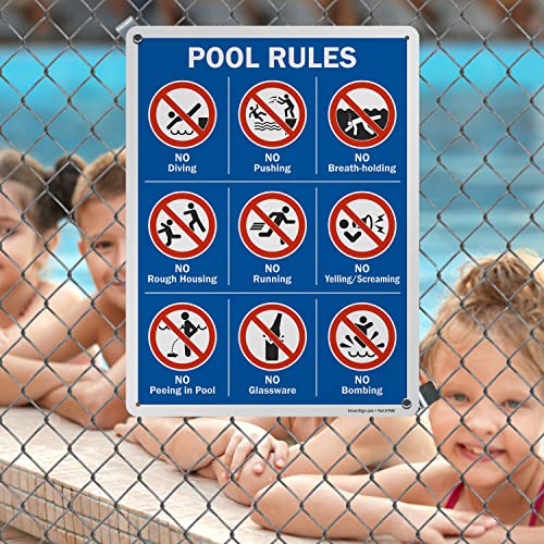 Cartel para piscina de aluminio 24x18 pulgadas miniatura 3