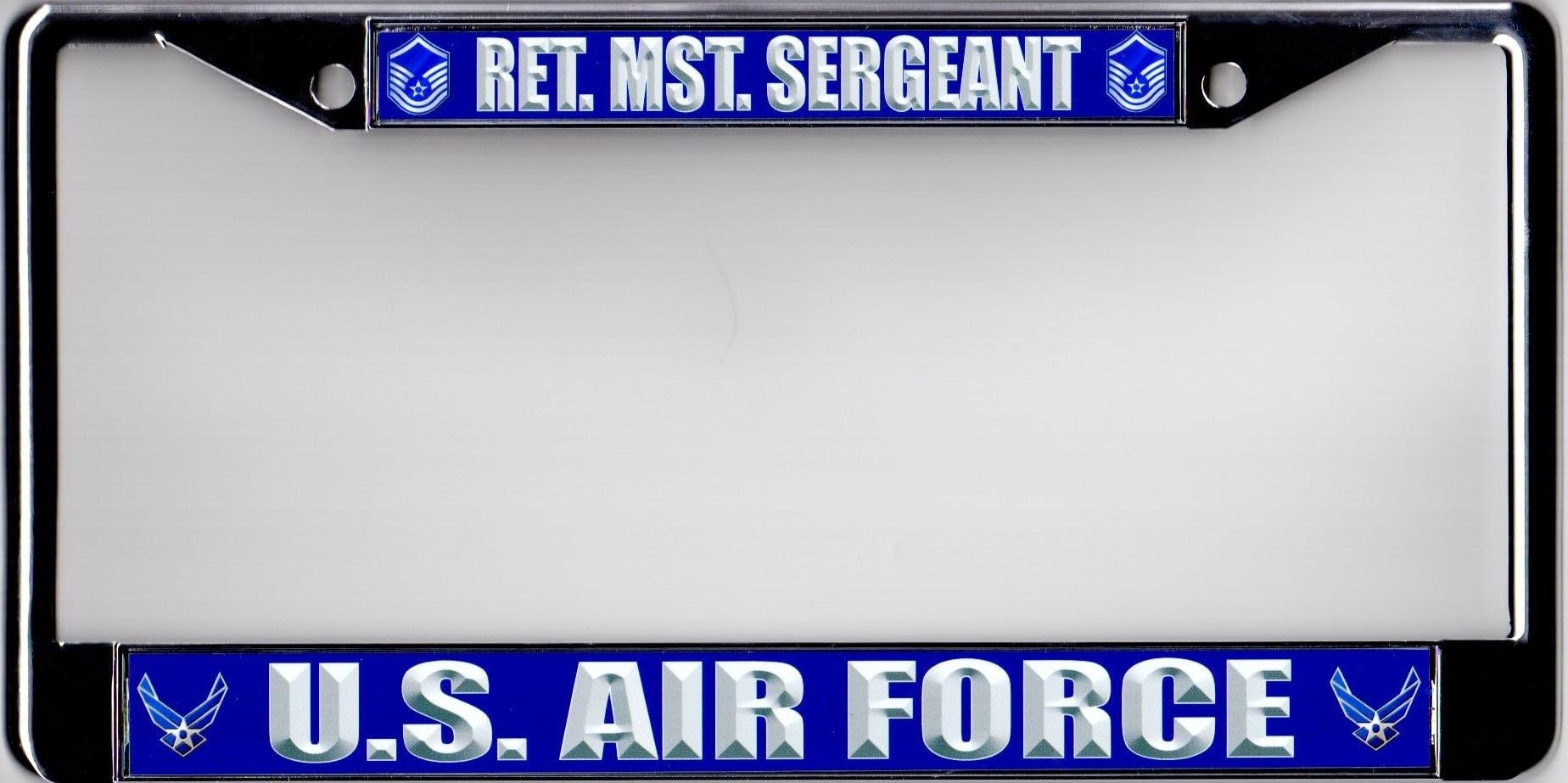 U.S. Air Force Retired MST. Sergeant Chrome License Plate Frame