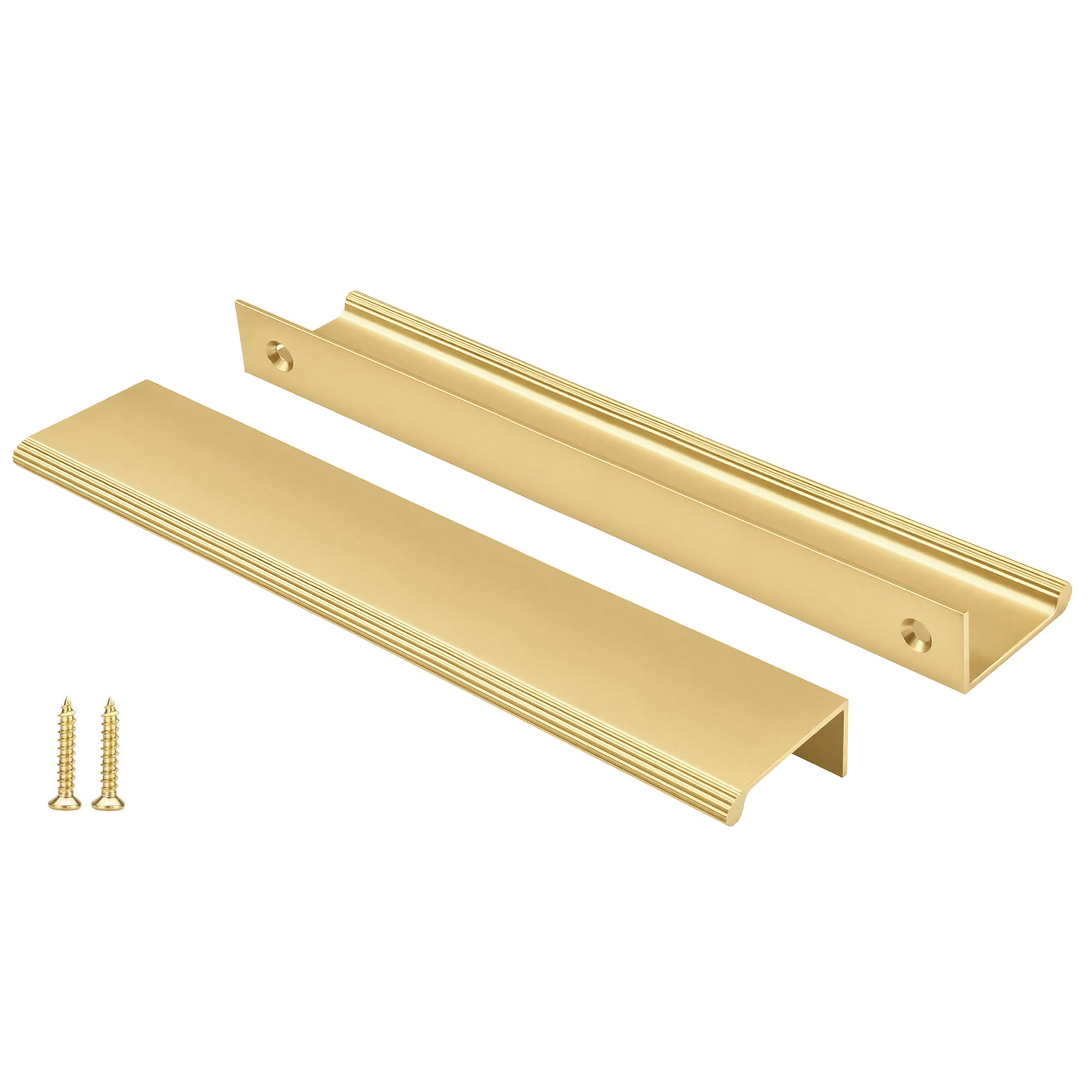 Peaha 10 Pack 6-5/16" Gold Cabinet Handles Finger Pulls for Cabinets