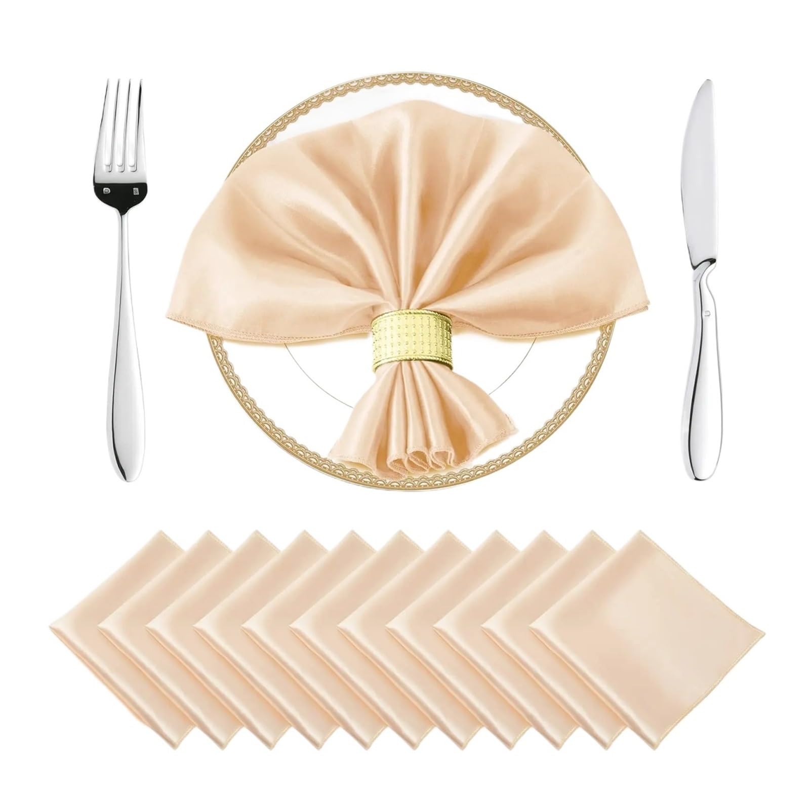 Eamrfvqt Color 16 Satin Dinner Napkins, Satin Dinner Napkins 24Pcs 30X30cm Multicolor Wedding Party Decor