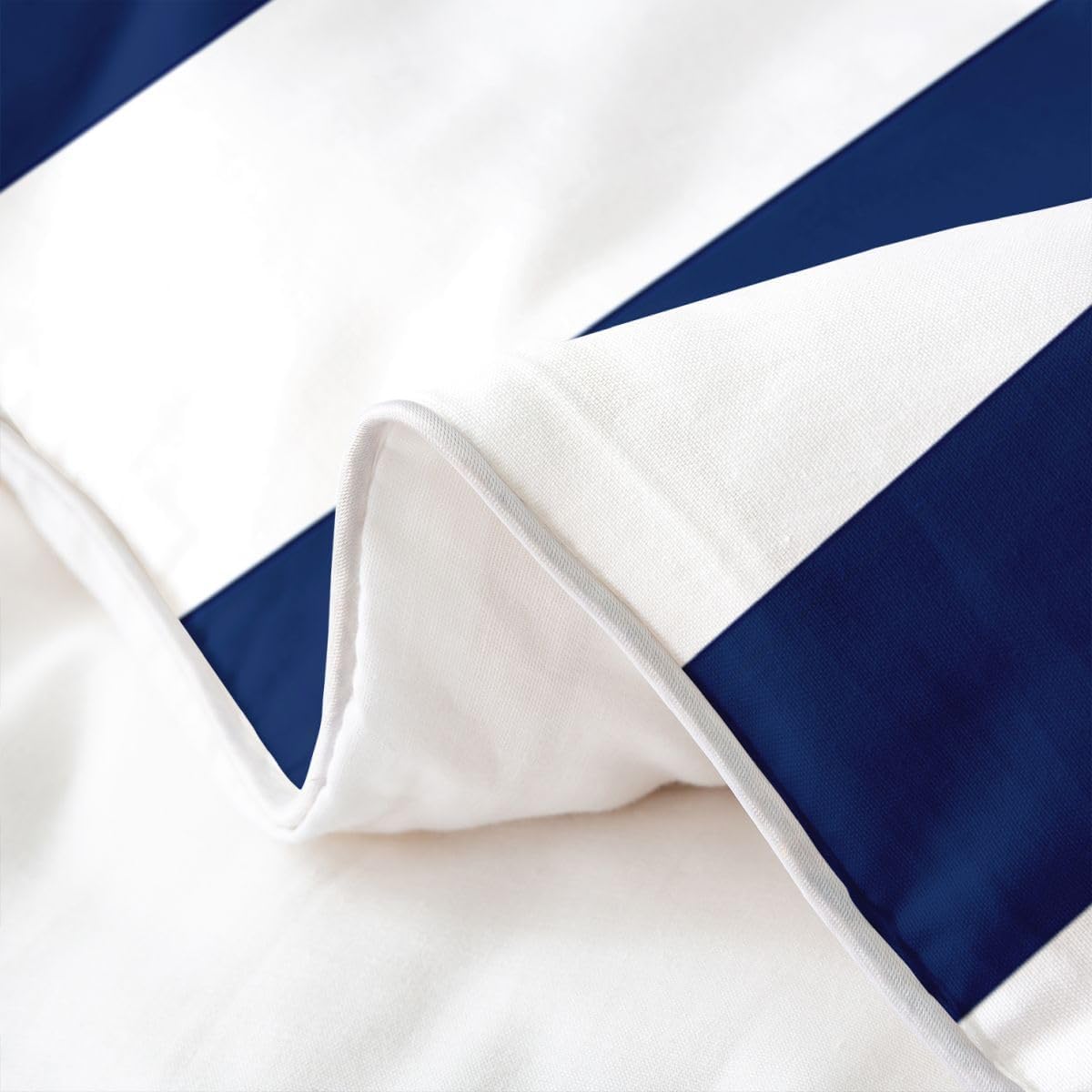Feelyou Kids Navy Blue White Striped Duvet Cover 100% Cotton Queen Size