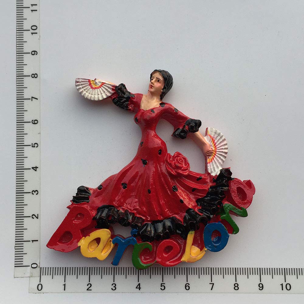 Aimant Réfrigérateur 3D Danseuse Flamenco Barcelone Espagne - Souvenir Résine