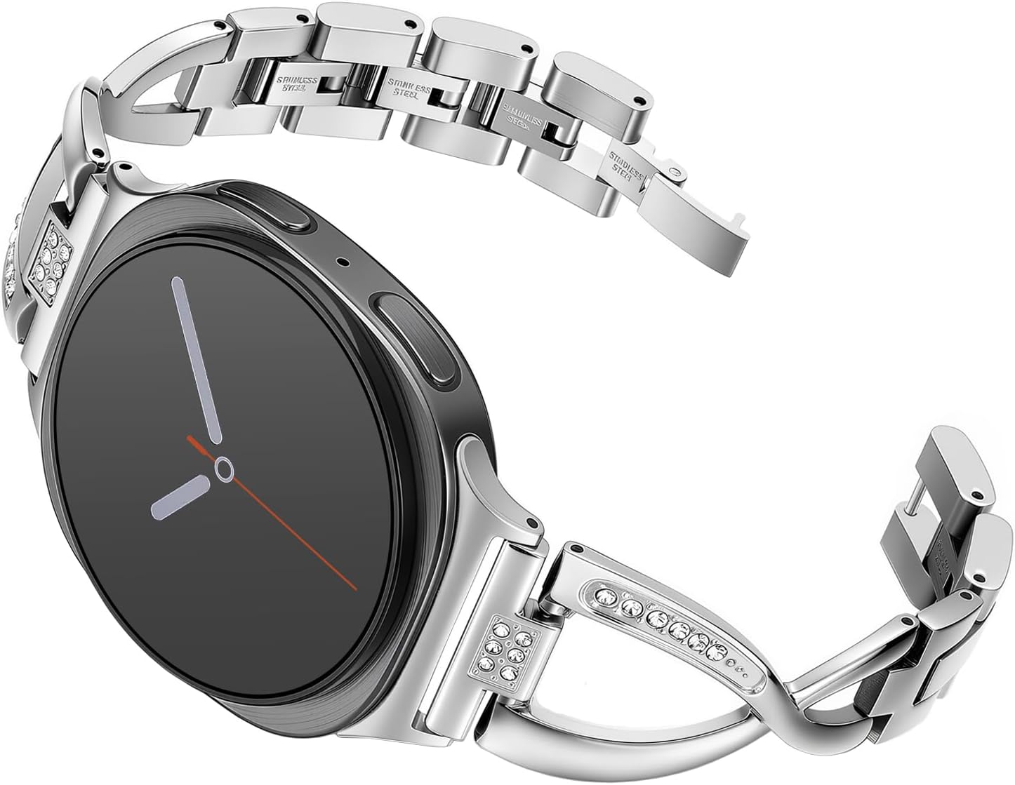 Dressy Bling Bands Compatible with Samsung Galaxy Watch 8 40mm/44mm Watch8 Classic 46mm Women Stainless Steel Replacement Wristbands - Image 2