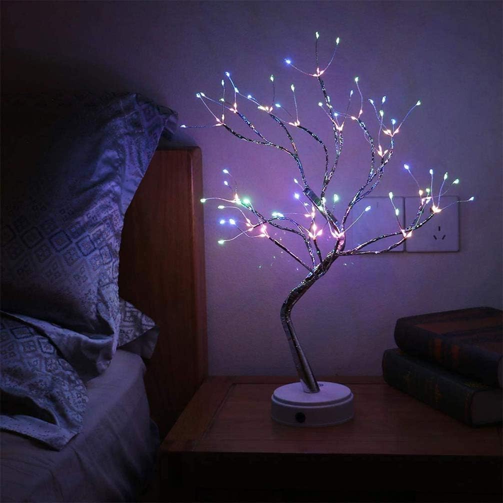 Lámpara De árbol Bonsái De Hadas LED 20 Pulgadas - Control Remoto, 8 Modos, USB/pilas, Ideal Dormitorio