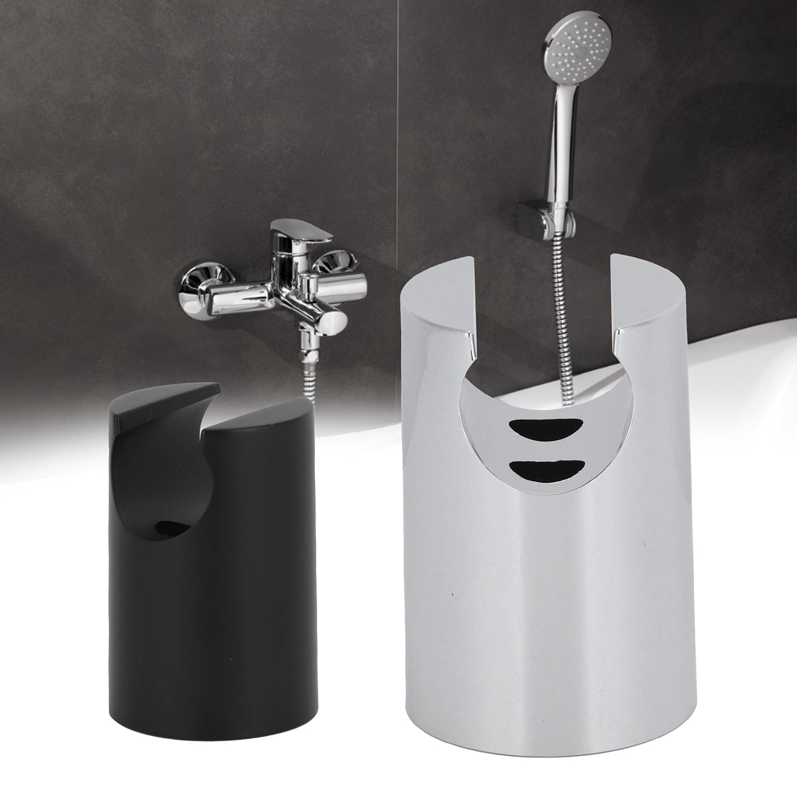 Alvinlite Shower Sprayer Holder Wall Mounted Shower Head Bracket Bathroom Handheld Shower Clamp Sprayer Bathroom Fixtures Hardware (Black) - Image 3