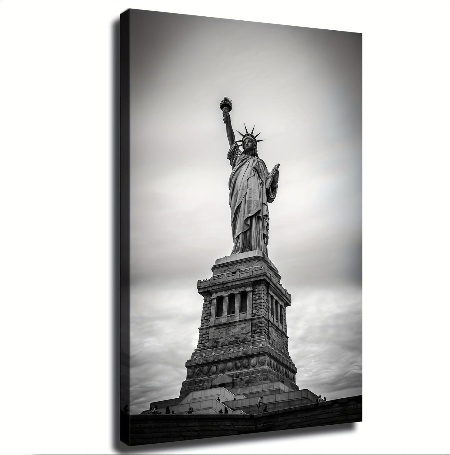 New York Statue of Liberty Black and White Canvas Art Poster and Wall Art Picture Print Modern Family Bedroom Decor (Unframed 24×36inch)