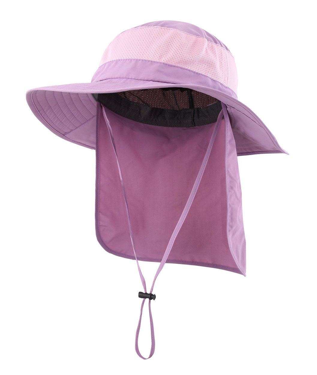 Magracy Men's Purple Unisex Wo Outdoor Wide Brim Sun Hat Mesh Upf50+ Safari Hats With Neck Flap Fishing Hats