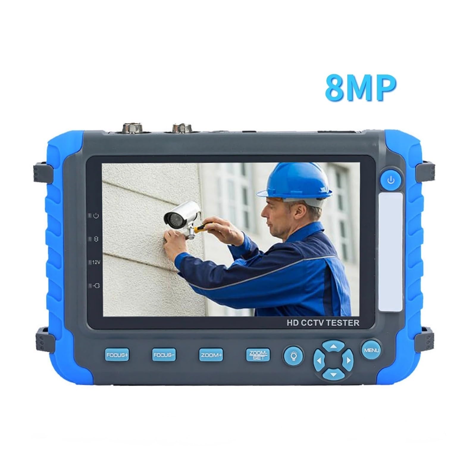 Tester CCTV, Tester for telecamera di sicurezza CCTV coassiale HD da 8 MP AHD TVI CVI CVBS Tester for telecamere di sicurezza alimentato DC12V portatile Tester video da 5 pollici