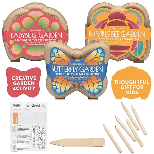 Modern Sprout Curious Critters Garden Activity Kit [3-Pack] Mixed Wildflower