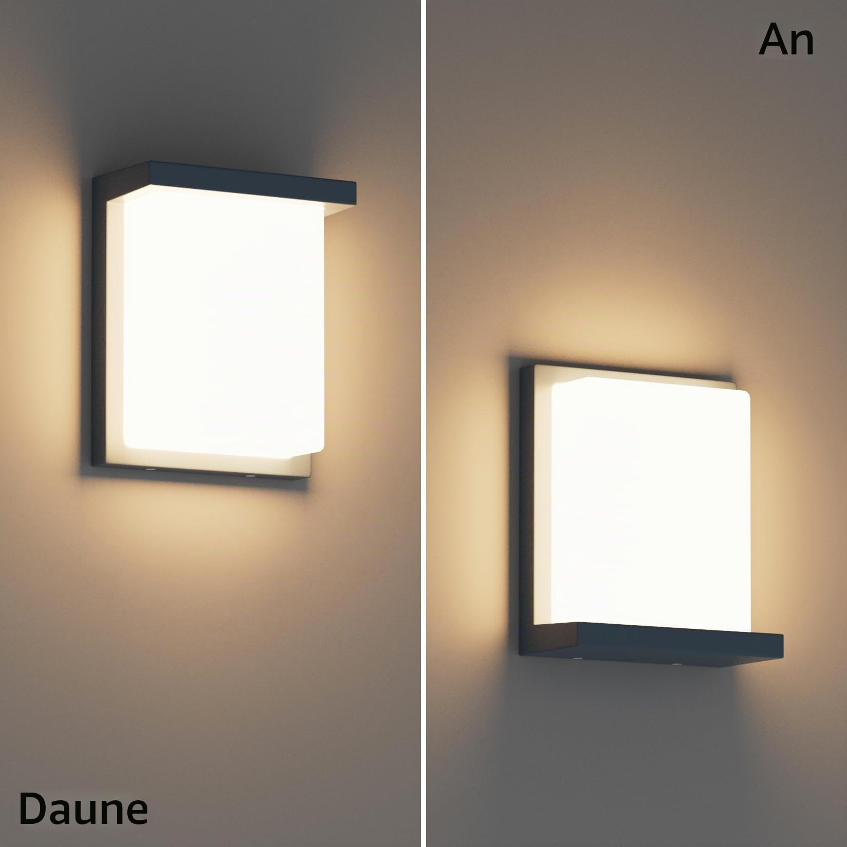 Kligthen LED Außenwandleuchten 3000K, IP65 Wandleuchte Anthrazit außenlampe