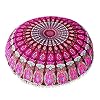 SODAl Indiase Mandala vloerkussen ronde boheemse meditatie kussenhoes, Ottomaanse kussen Ottomaanse oversized ronde…