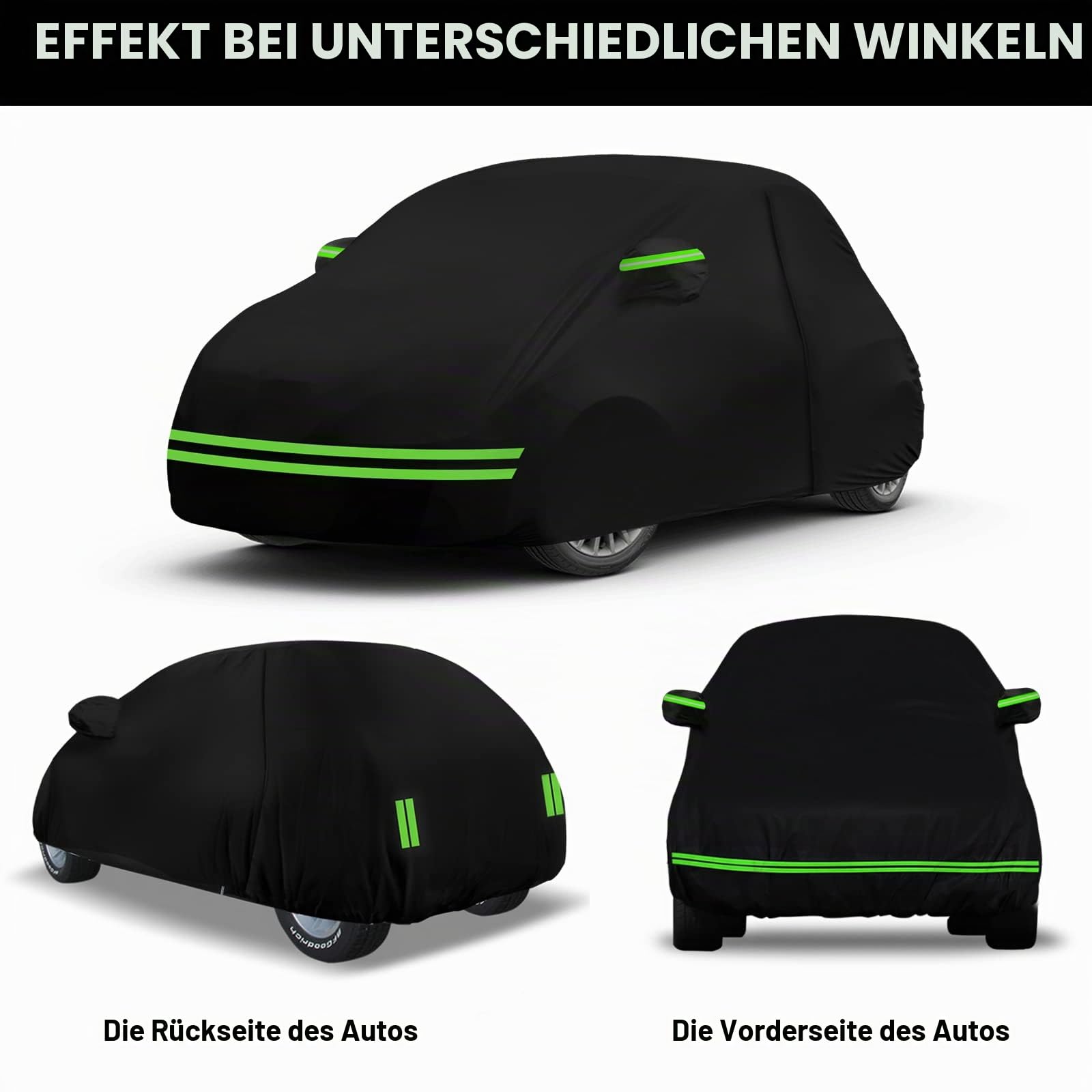 Autoabdeckung für FIAT 500 Abarth 595,Volle Abdeckung für den Außenbereich Zum Schutz Vor Sonne, Regen Und Staub,Staubschutz Mit Reißverschluss Und Windkordel
