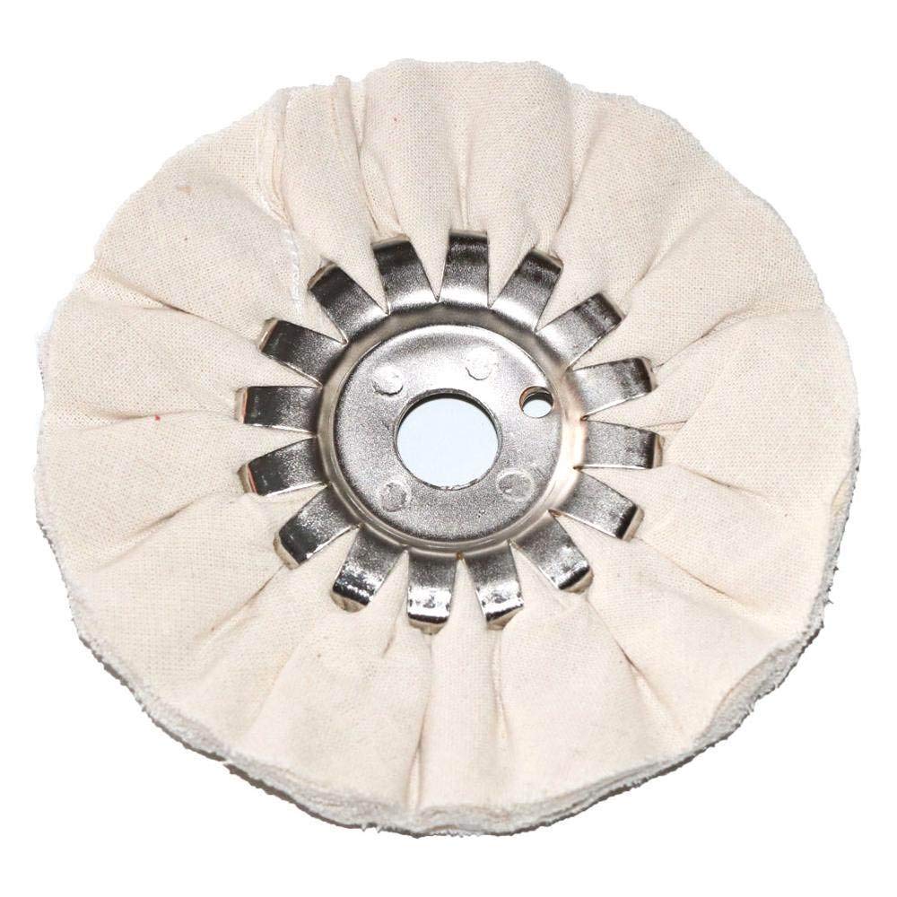 Ruote di lucidatura ， Disco abrasivo for lucidatura delle vie aeree da 5 pollici, in cotone bianco, 125 x 16 mm, for lucidatura di metalli, 1 pezzo/2 pezzi(5Pcs)