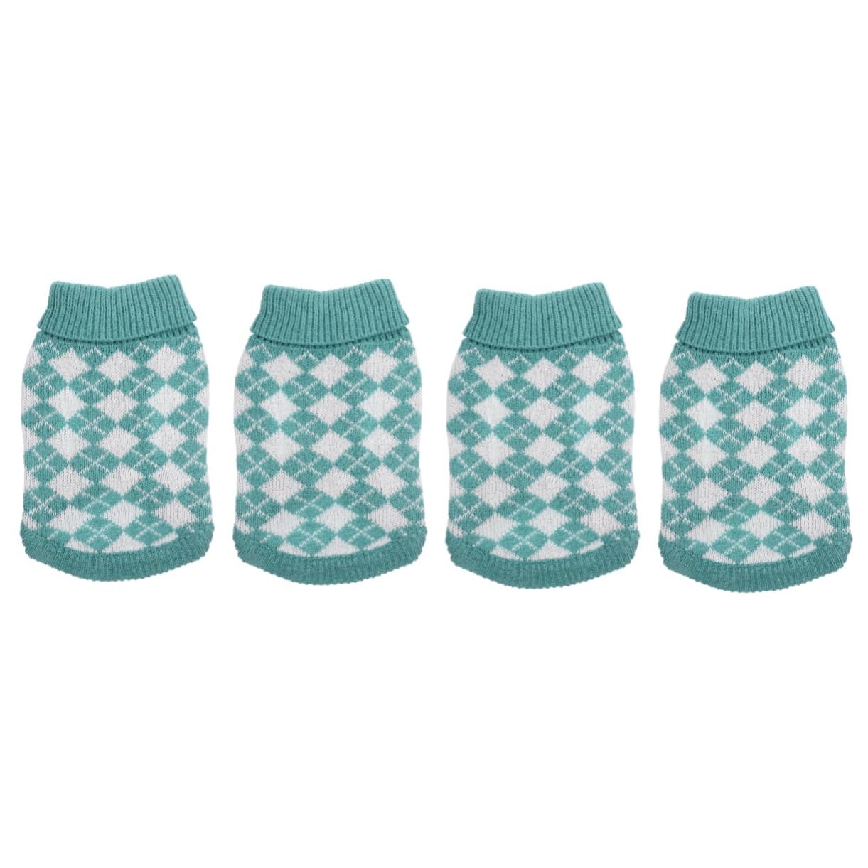 minkissy 4 Piezas suéter de Perro Abrigo de Invierno para Perro Mascota Disfraz de año Nuevo Trajes para Mascotas Mono para Perro Ropa de Chihuahua Mascota cálida Sudadera con Capucha Cuello suéter