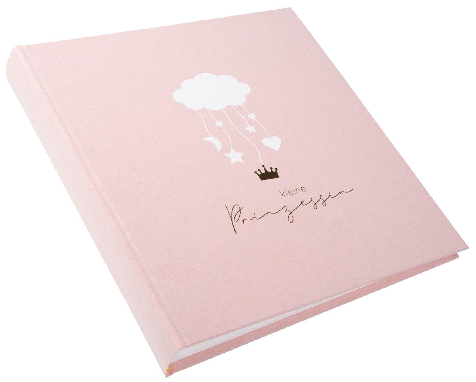 goldbuch 15 012 Babyalbum Wolkenpoesie Rosa, Erinnerungsalbum, Wolke als Motiv, Fotoalbum 58 weiße mit Pergamin-Trennblättern und 4 illustrierte Seiten, Einband aus Leinen, ca. 31 x 30 x 4 cm