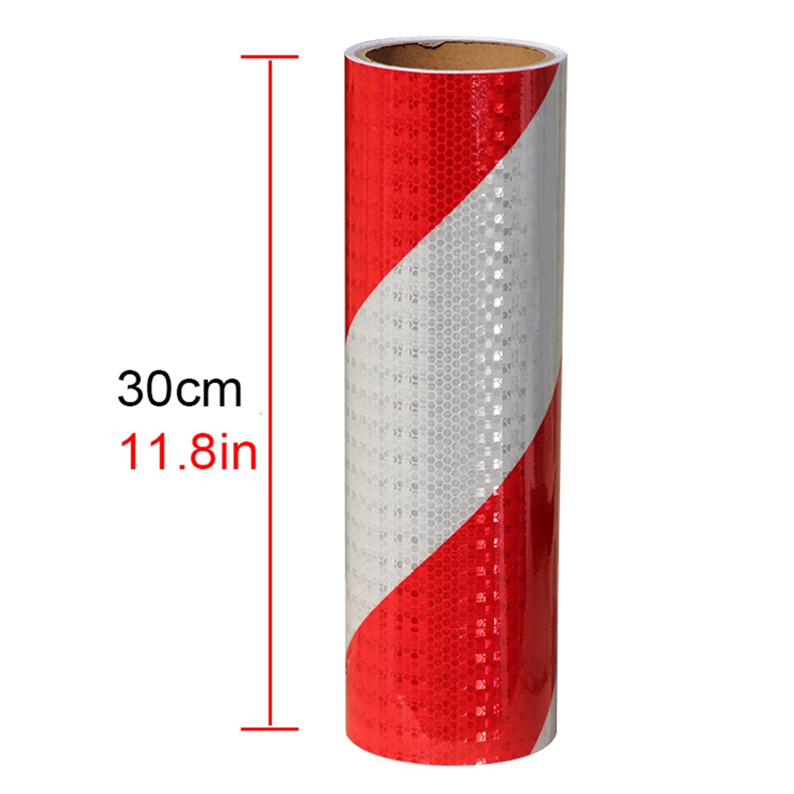 Cintas de aviso de seguridad 30 Cm De Ancho Cinta De Señalización De Seguridad, Exterior Interior Cinta Reflectante Impermeable, Alta Visibilidad Rojo Y Blanco Pegatina De Advertencia ( Size : 3m/9.8F