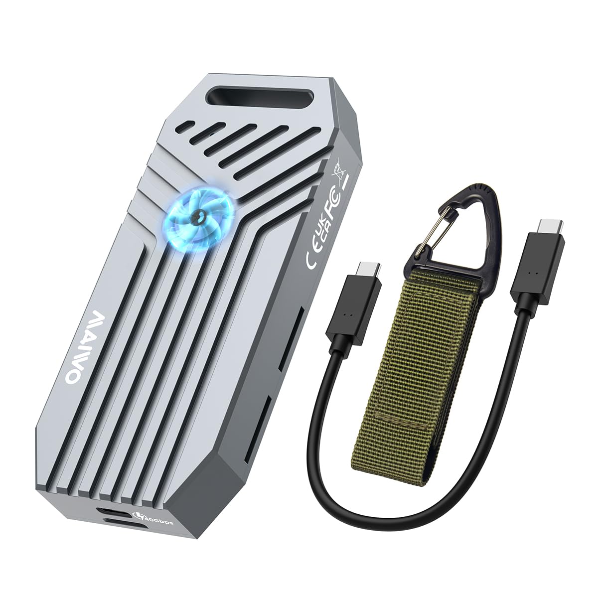 MAIWO M.2 NVMe SSD Enclosure 40Gbps, USB4 External Tool-Free NVMe