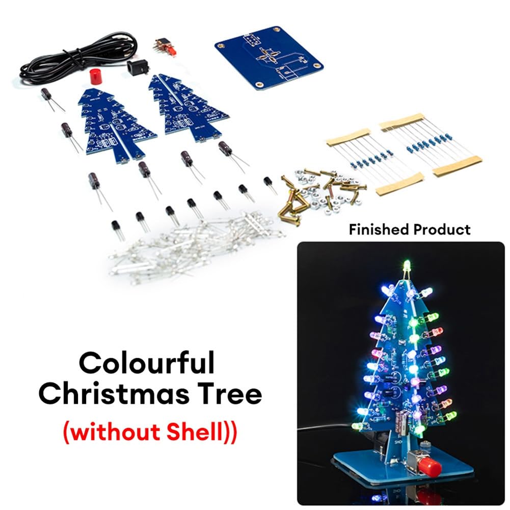 Kit De Soudure Pour Sapin De Noël Avec LED Rouges, Vertes Et Jaunes Clignotantes