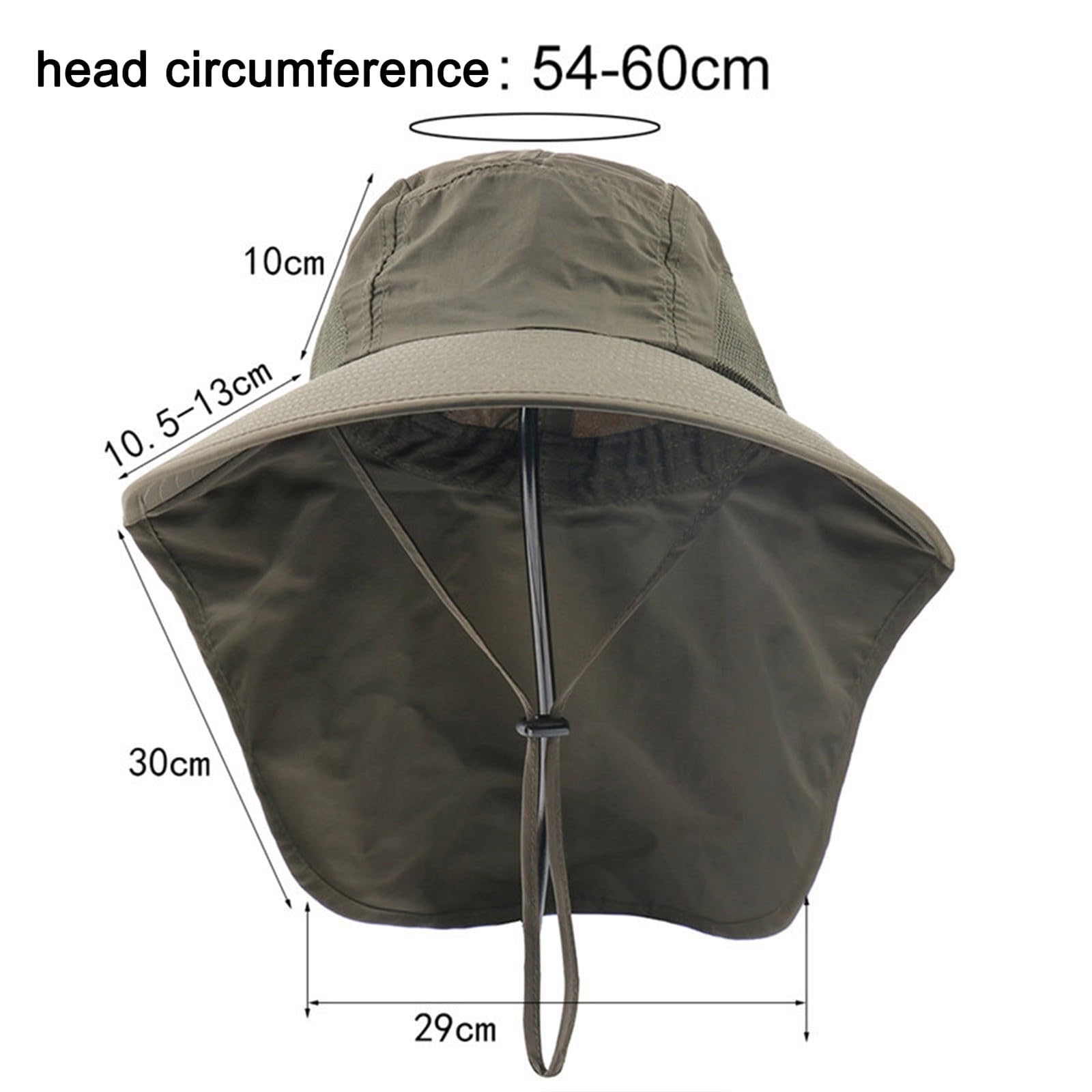 Gorra con Protector Cuello-Nuca UPF 50+,Básico Liso Sombrero de Sol de ala Ancha Unisex Resistente al Agua, Gorras y Sombreros Protección UV, Sombrero de Pesca Y Trekking