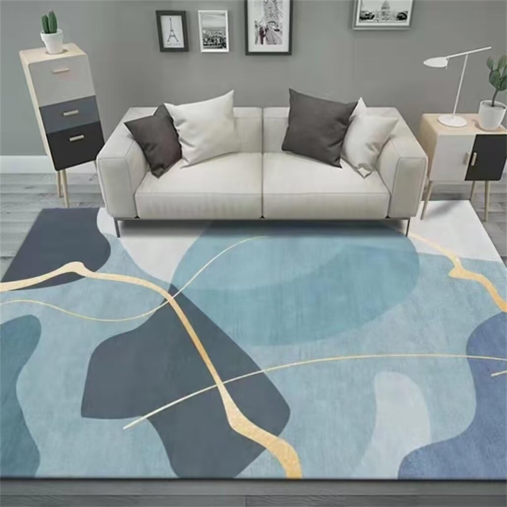 Tapis enfant chambre bleu moderne 80x150 doux et lavable tapis garçon
