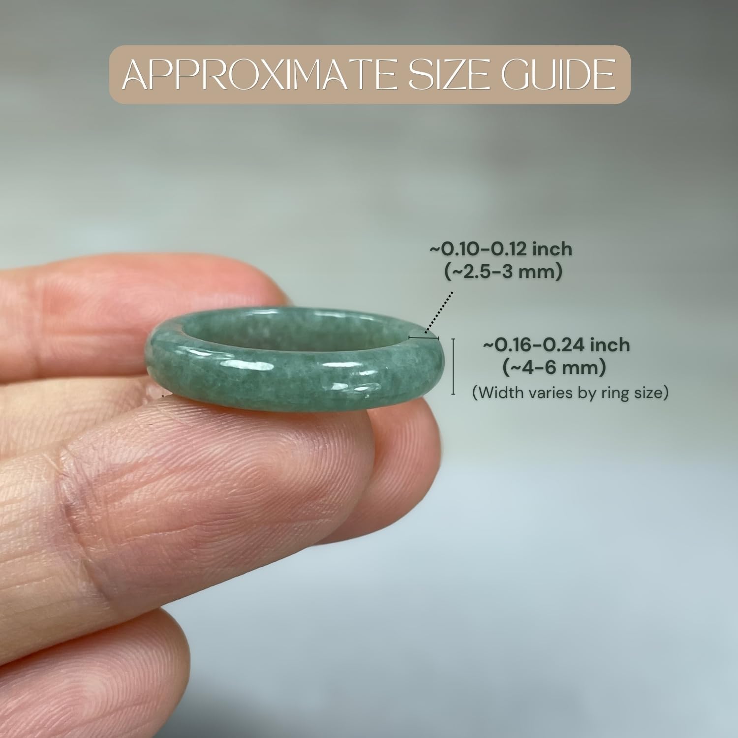 Genuine Jadeite Jade Ring – Green Natural Jade Band, Polished Comfortable Everyday Stackable Statement Ring, Unique Feicui Jewelry