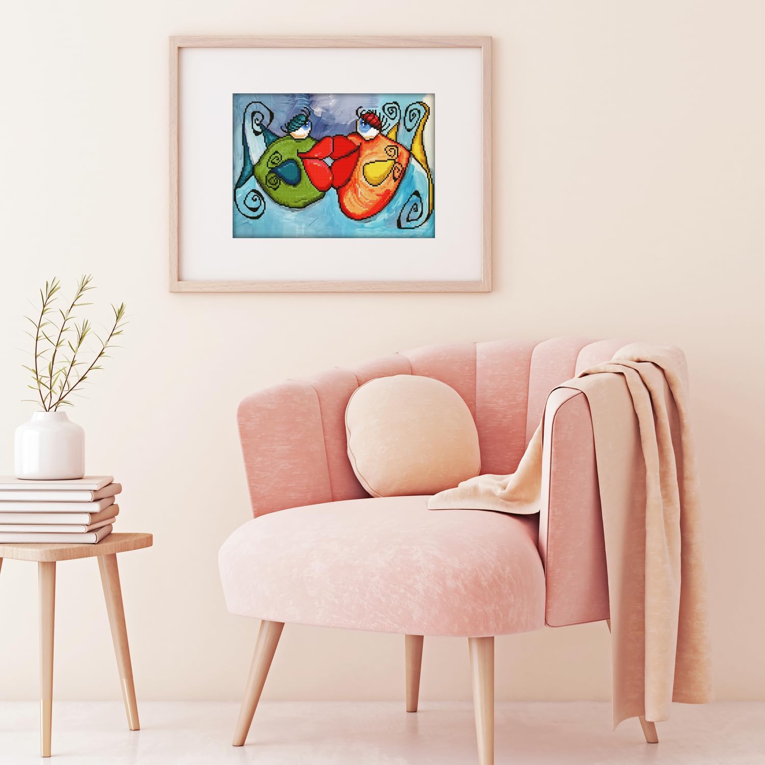 DIAMOND DOTZ Fishy Kissy Fish Diamond Painting Kits for Adults - Diamond Art Kits a Relaxing Creative Craft Kit with Dotz Gems 11.8"x16.5"