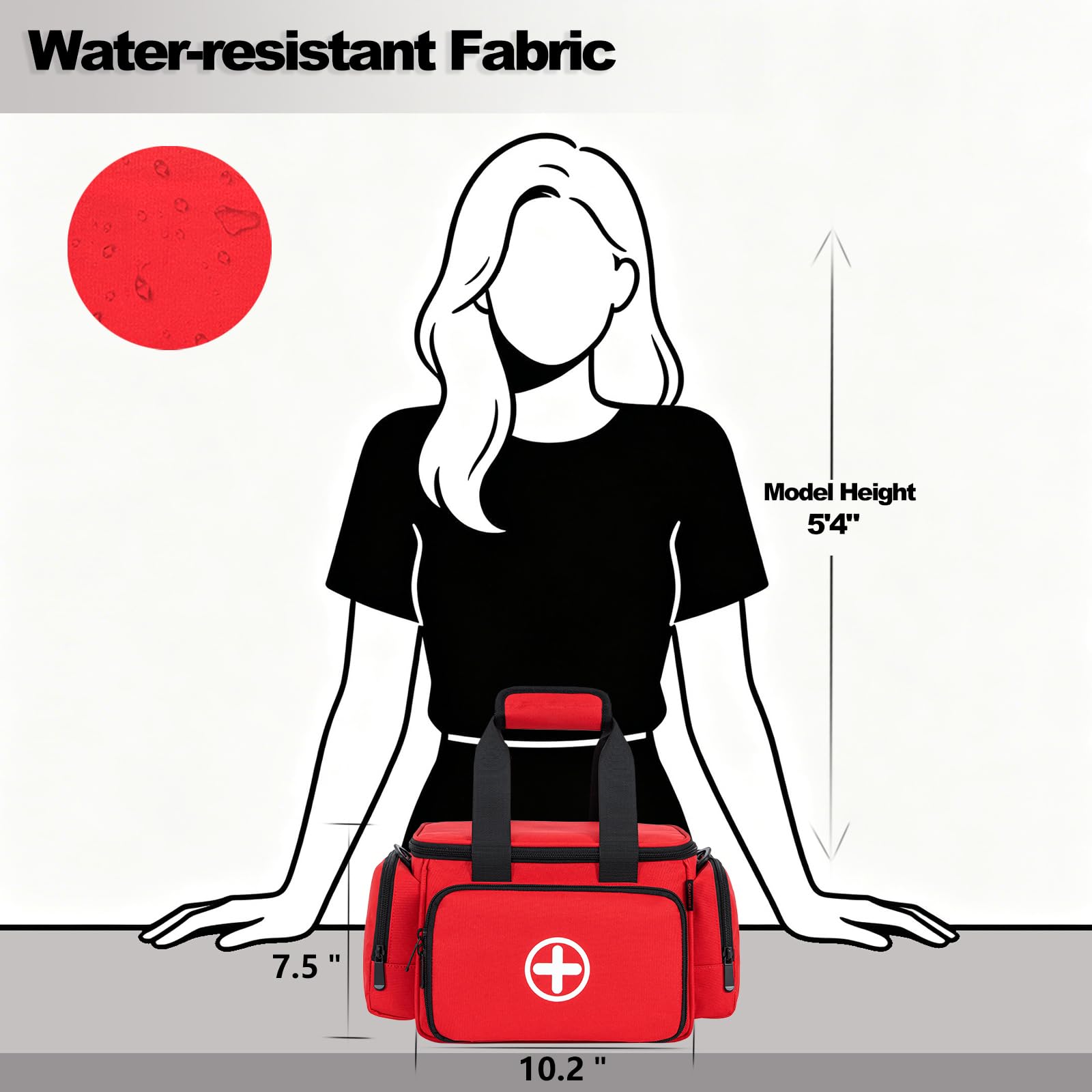 Erste Hilfe Tasche Leer, Professionelle Medizintasche,Notfalltasche, RD | Professionelle Medizintasche, Notfalltasche, Medikamententasche Groß, Für Krankenschwestern, Hausarzt, Häusliche Pflege