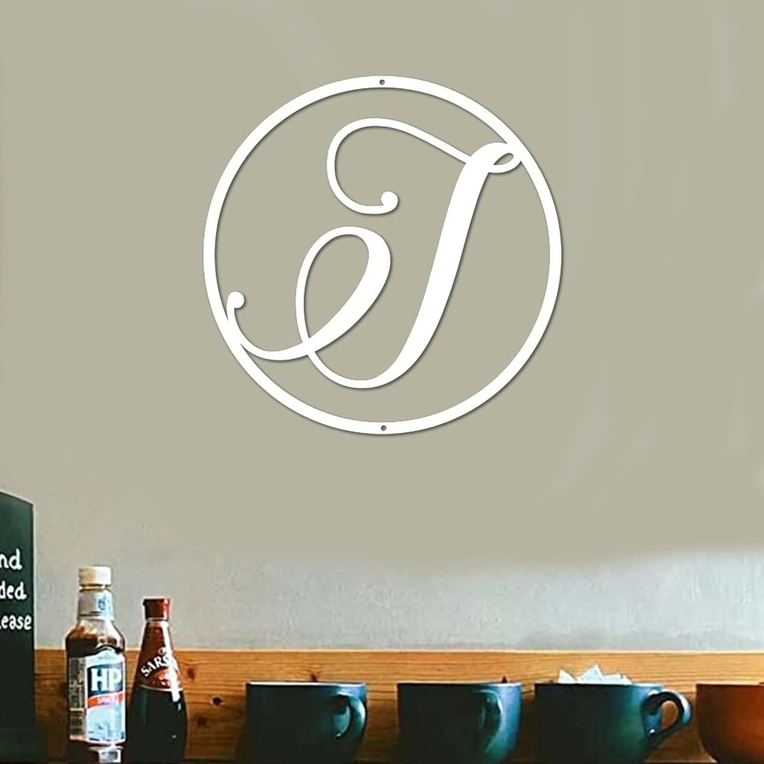 Metal Signs Letter Monogram Metal Sign J Personalized Last Name Plaque Indoor Outdoor Metal Letters for Wall Initial Door Wreath Outdoor Metal Wall Art 24in