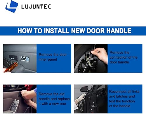 Miniatura 7 de LUJUNTEC Reemplazo de la manija exterior de la puerta del lado del pasajero trasero para 2005-2010 para Kia para Sportage Negro