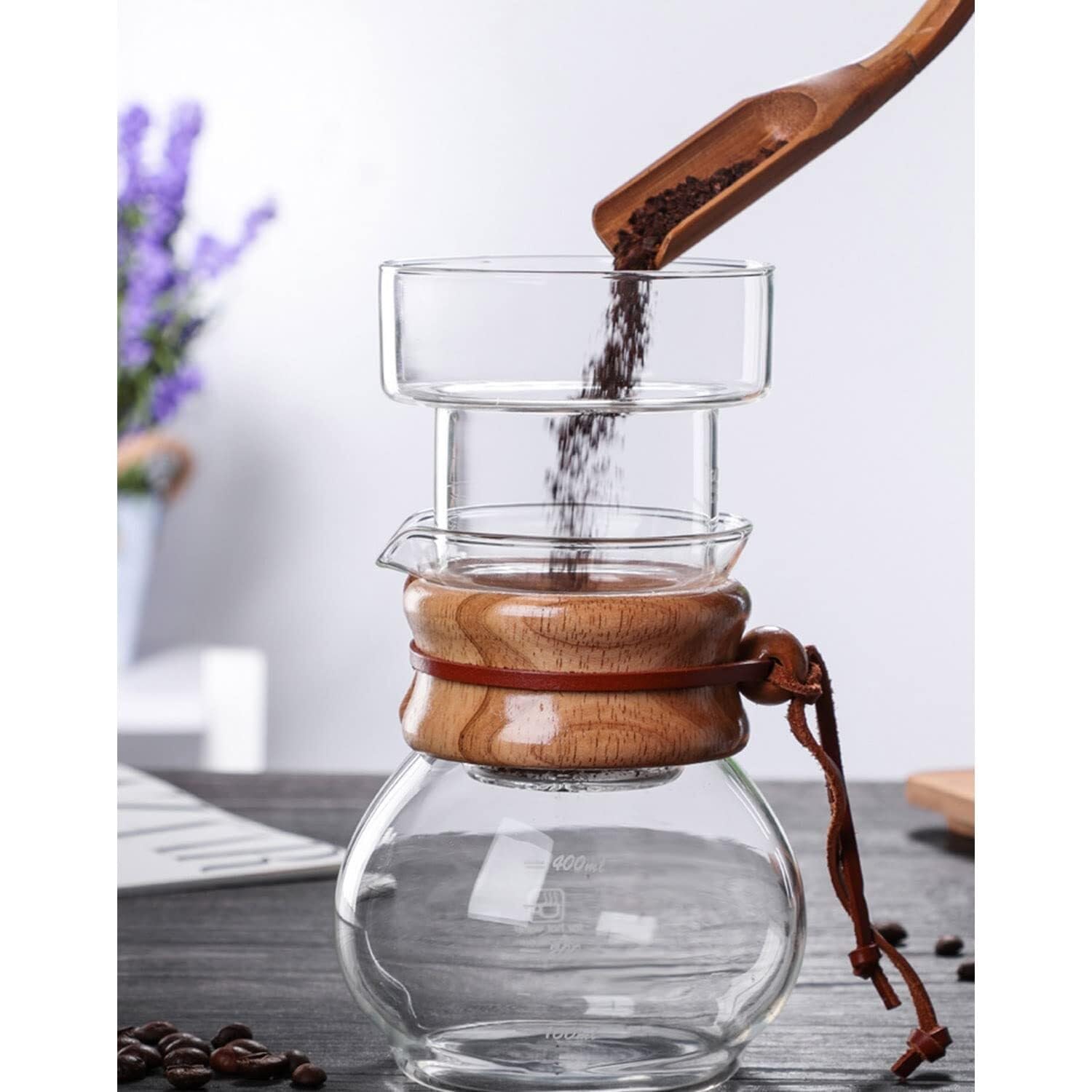 Cold Brew Drip Tower， Ice Cold Brew Dripper, ręcznie robiony Cold Brew Coffee Maker z regulowanym dripperem, odłączany szklany Cold Brew Maker do domu, biura