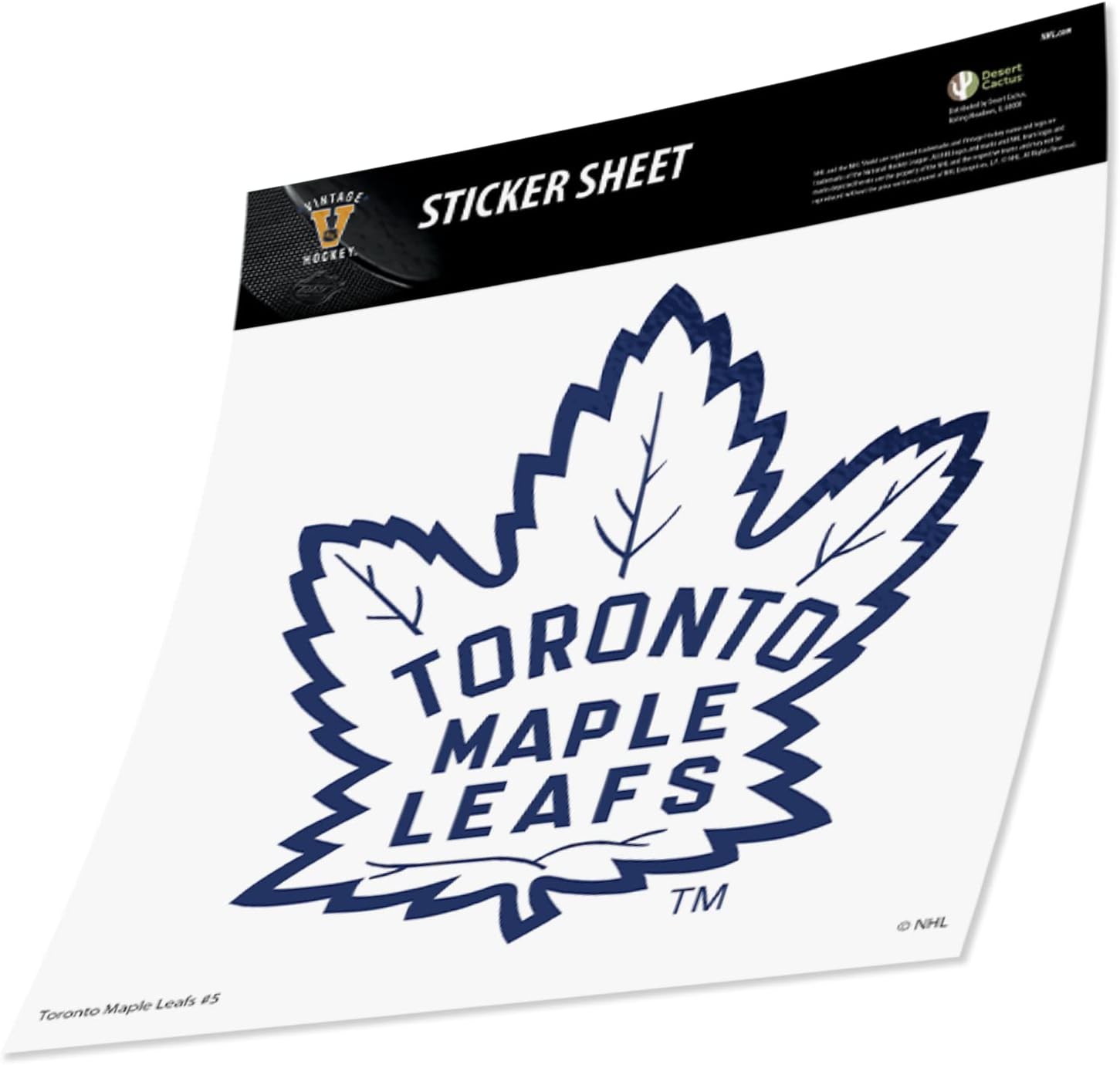 Desert Cactus Toronto Maple Leafs Team NHL National Hockey League Sticker Vinyl Decal Laptop Water Bottle Car Scrapbook (Vintage Individual C)