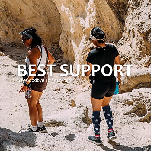 fenglaoda Meias de compressão graduada (10-17 mmHg, meias coloridas na altura do joelho para corrida