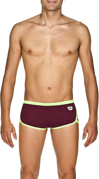 ARENA Mens Team Stripe Low Waist MaxLife Swim Short Swimsuit