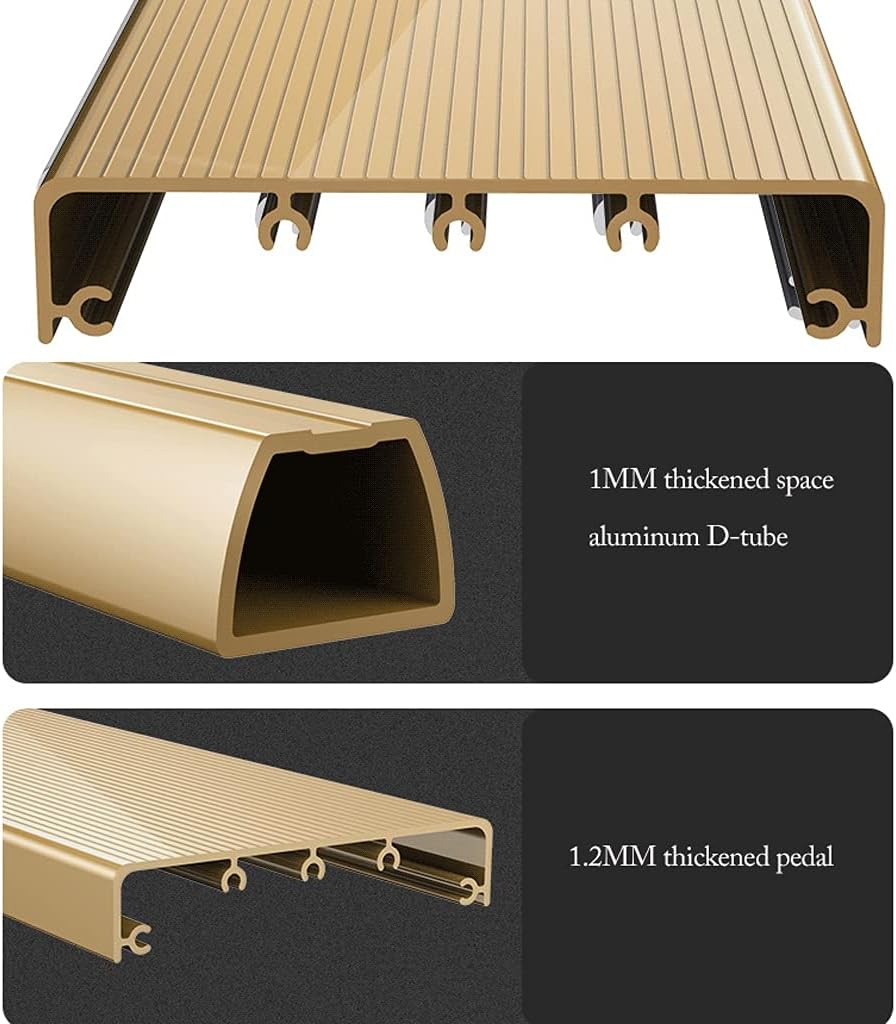 Stepladders 4 Step Ladder Lightweight Folding Step Stool with Safety Handrail Thickened Aluminum Stepladders for Kitchen,Home Folding Stepladder (Gold)