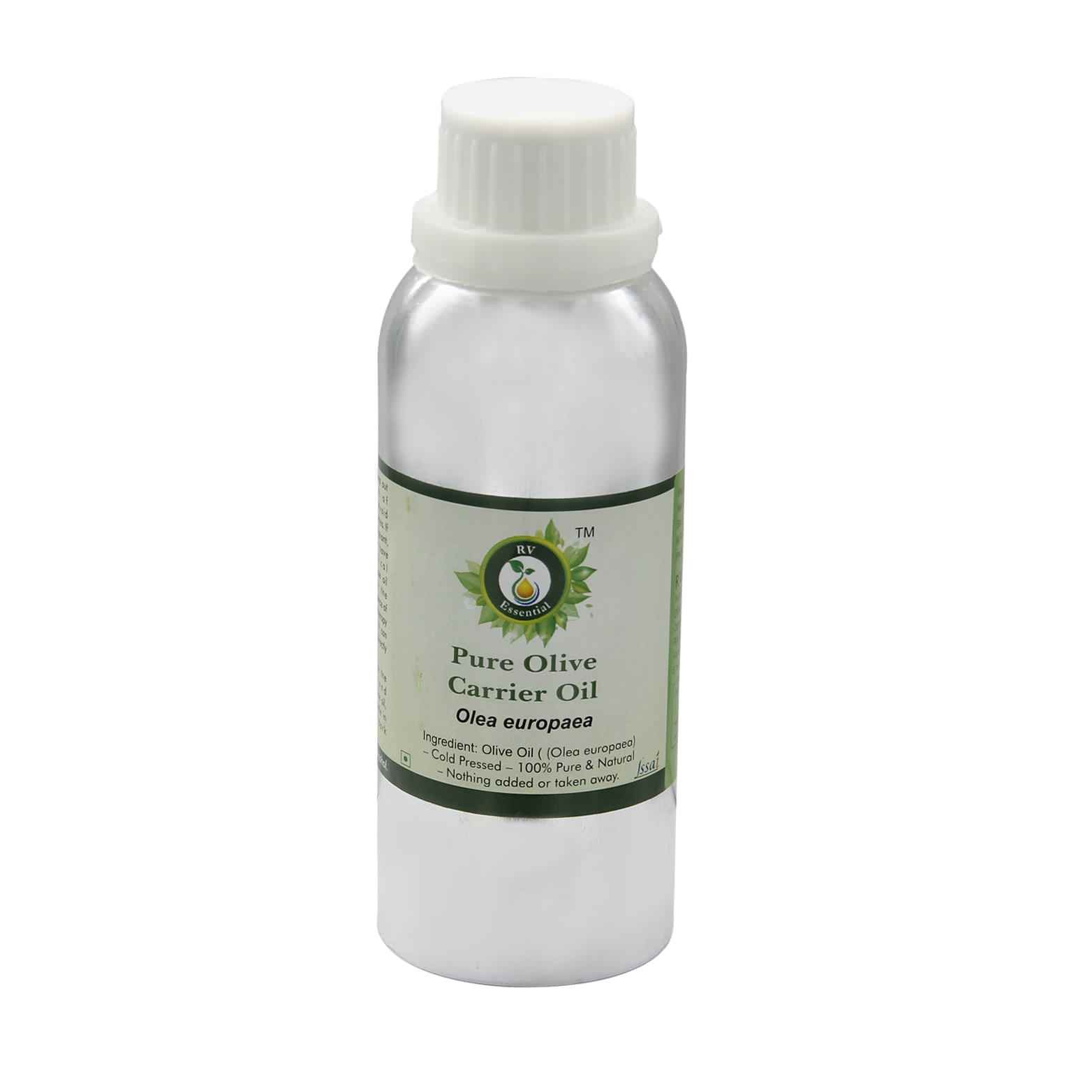 R V Essential Pure Olive Carrier Oil 300ml (10oz)- Olea Europaea (100% Pure and Natural Cold Pressed)
