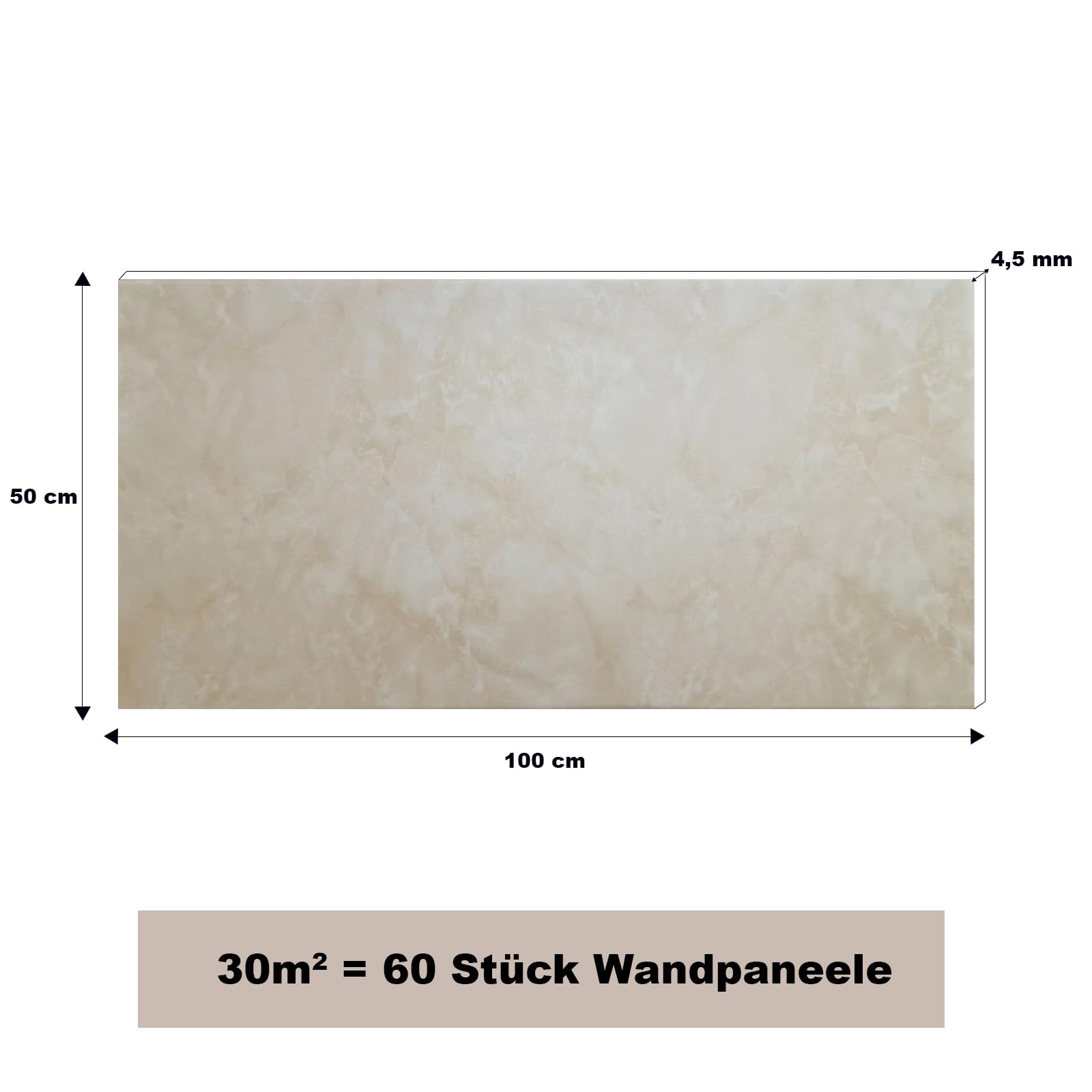 MDEKOR Pannelli da parete in pietra 50x100 cm | Rivestimento murale 3D in XPS in effetto pietra | 60 pezzi = 30 m² di sabbia | Pannelli spessi 4,5 mm | Piastre decorative in polistirolo per interni