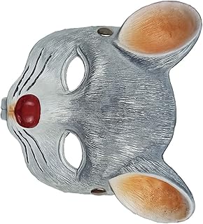 MAGICLULU 3D Mask 1pc Halloween Plastic Mouse Mask Creative Carnival Mouse Mask Animal Mouse Masks for Halloween Cosplay Masquerade Party (Light Grey) Party Mask