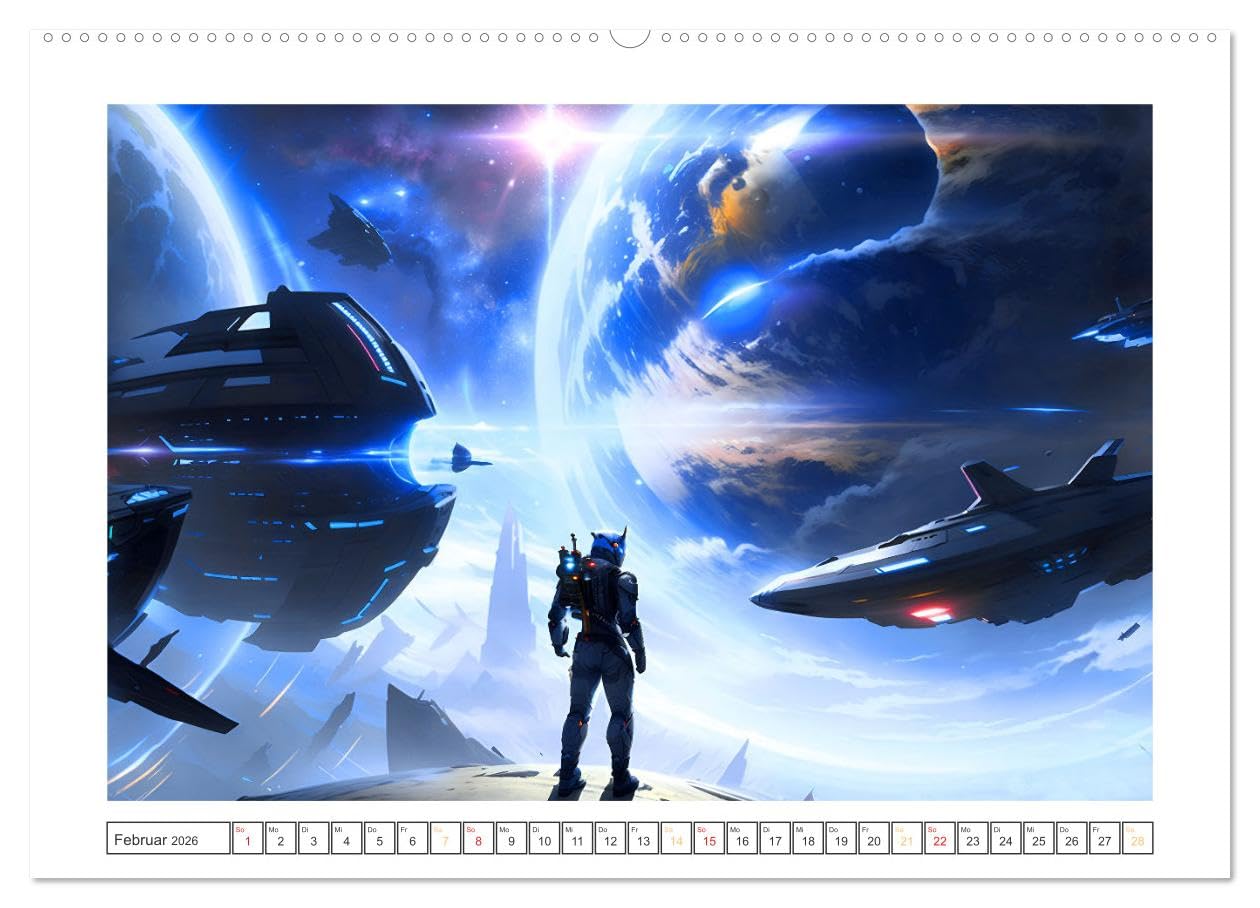 KI-Impressionen der Zukunft (hochwertiger Premium Wandkalender 2026 DIN A2 quer), Kunstdruck in Hochglanz: Wie stellt siche eine künstliche Intelligenz die Zukunft vor? (CALVENDO Kunst)