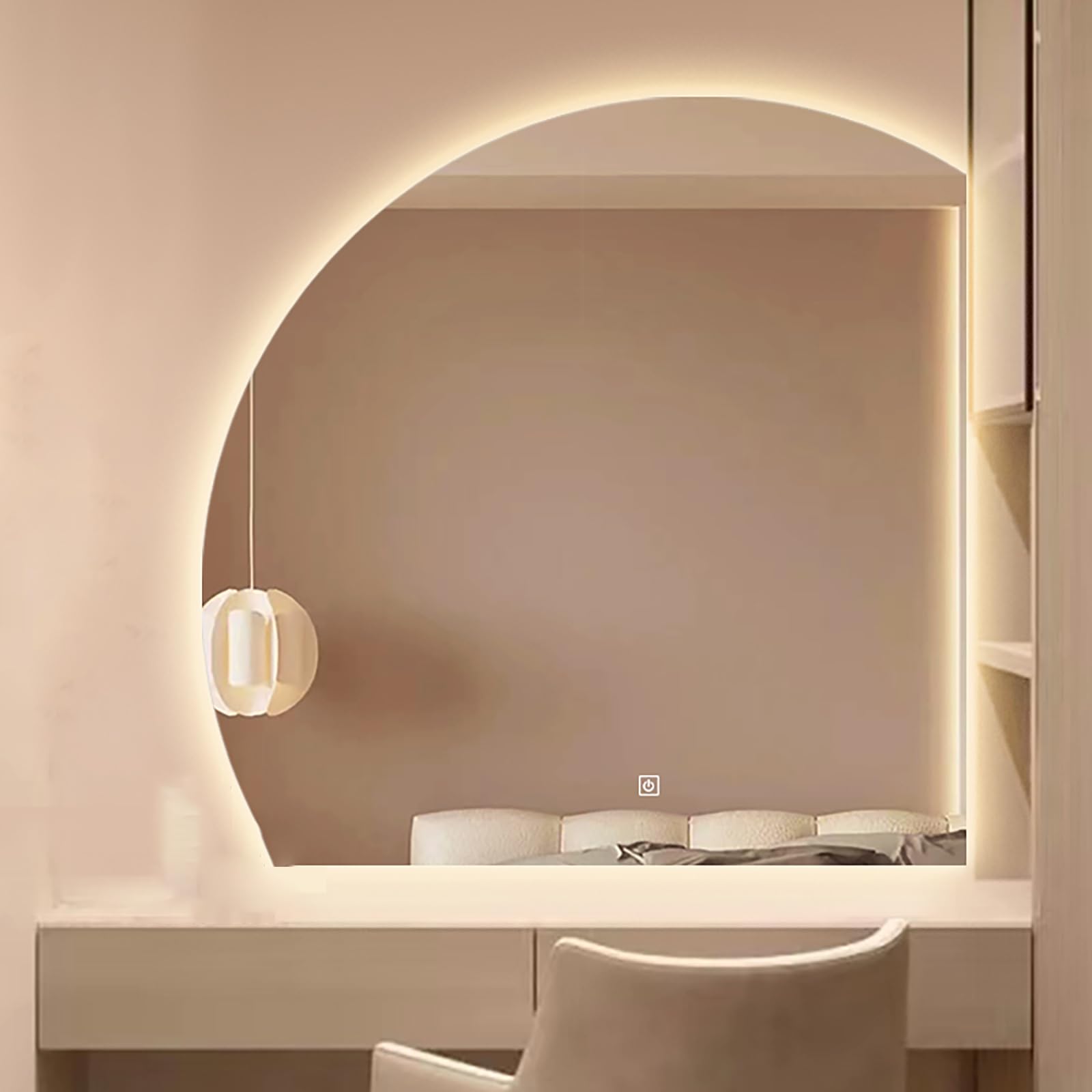 Miroir de salle de bain LED Lar Vani miroir mural irrégulier et anti-buée 70cm