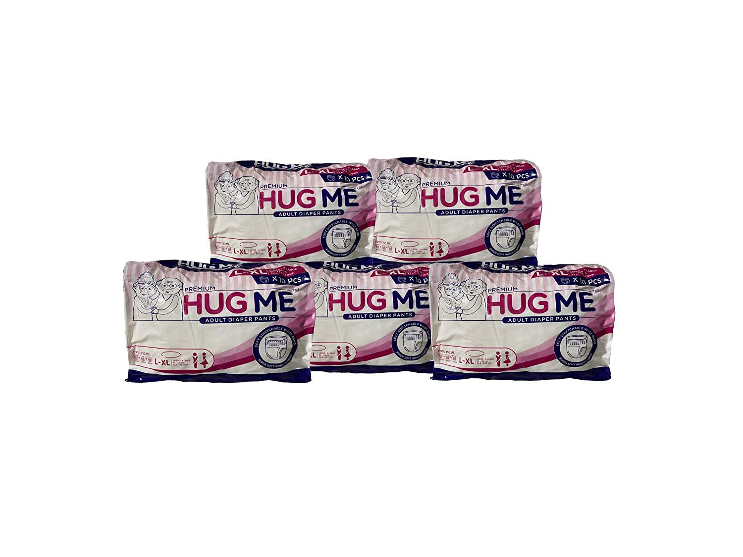 Hug Me Premium Adult Diaper Pants - L-XL (Pack of 5) (B085BQR33Z) Amazon Price History, Amazon Price Tracker