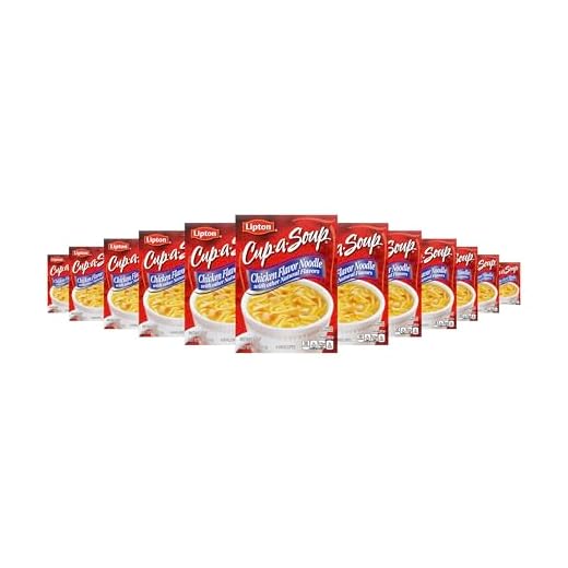 Lipton Cup-a-Soup Instant Soup For a Warm Cup of Soup Chicken Noodle Soup Made With Real Chicken Broth Flavor 1.8 oz 4 ct, Pack of 12