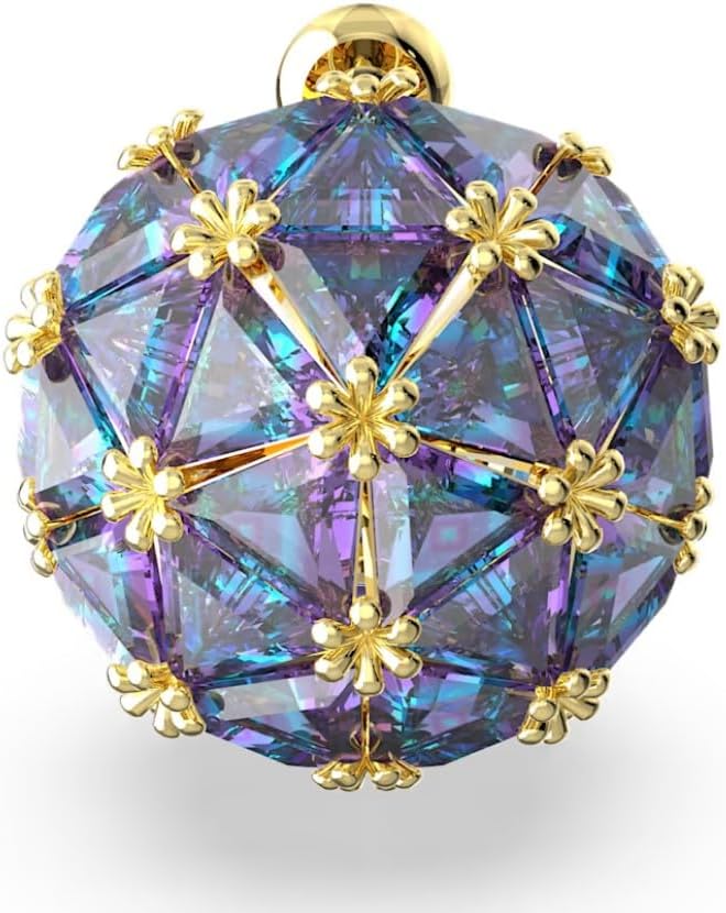 Curiosa stud earring, Single, Triangle cut, Purple, Gold-tone plated